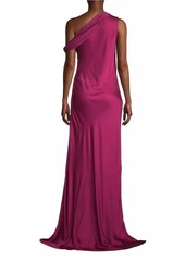 DKNY Social Draped One-Shoulder Gown