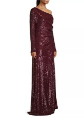 DKNY Social Occasion Asymmetric Sequined Gown