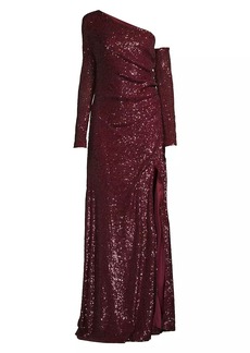 DKNY Social Occasion Asymmetric Sequined Gown