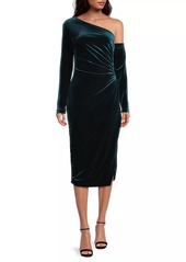 DKNY Social Occasion Asymmetric Velvet Cocktail Dress