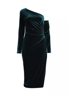 DKNY Social Occasion Asymmetric Velvet Cocktail Dress