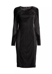 DKNY Social Occasion Velvet & Mesh Cocktail Dress