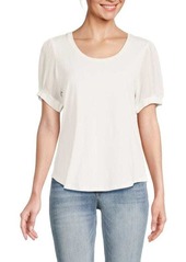 DKNY Solid Puff Sleeve Top