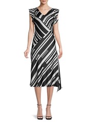 DKNY Stripe Flutter-Sleeve Dress
