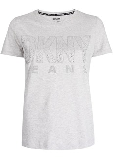 DKNY stud-embellished logo T-shirt
