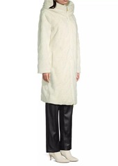 DKNY Textured Faux-Fur Coat