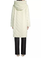 DKNY Textured Faux-Fur Coat