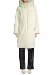 DKNY Textured Faux-Fur Coat