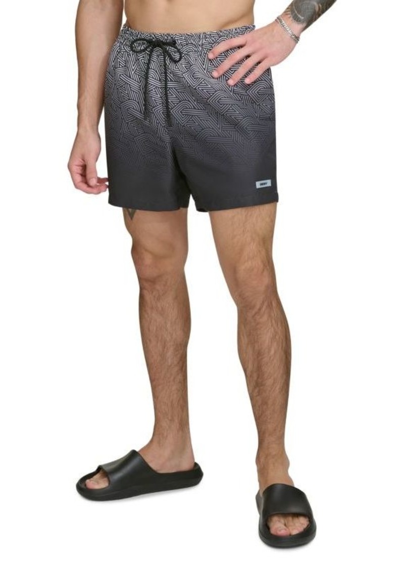 DKNY Textured Ombre Drawstring Swim Shorts