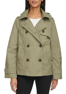 DKNY Hooded Double Breasted Trench Jacket