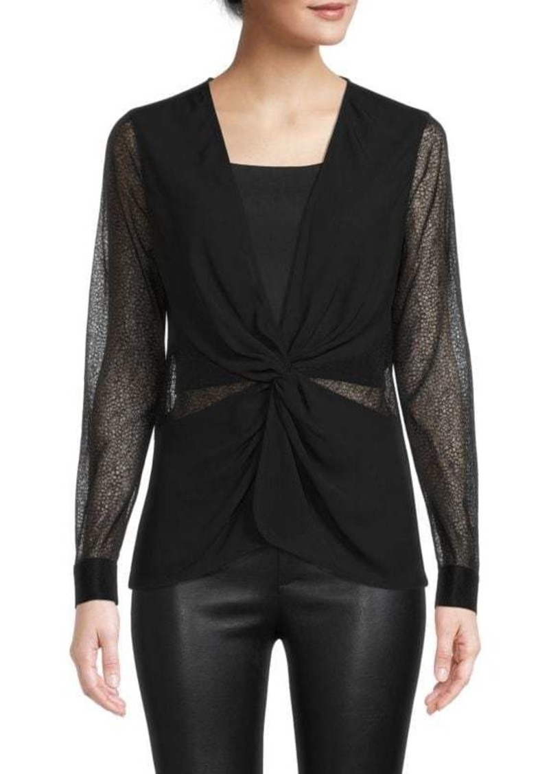 DKNY Twist Front Lace Blouse