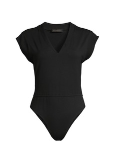 DKNY V-Neck Cap-Sleeve Bodysuit