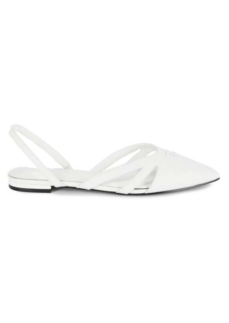 DKNY Verity Logo Leather Slingback Flat Mules