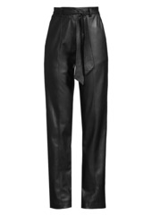 DKNY Vintage Glam Belted Faux Leather Pants