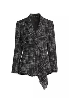 DKNY Vintage Glam Tweed Draped Blazer