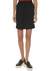 DKNY Womens Above Knee Solid A-Line Skirt