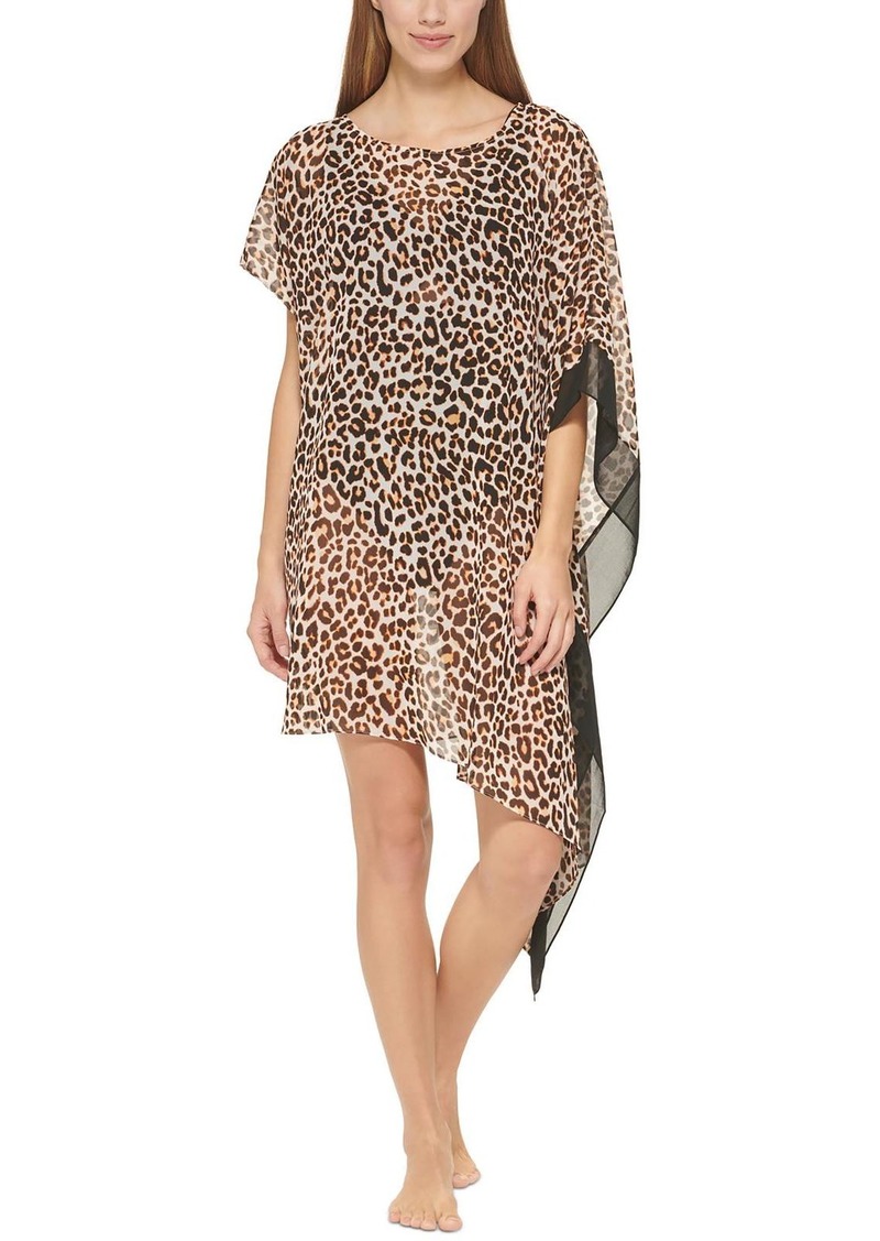 DKNY Womens Animal Print Asymmetrical Cover-Up