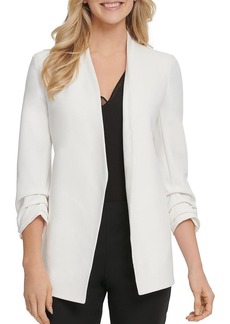DKNY Womens Crepe Long Sleeves Open-Front Blazer