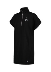 Women's Dkny Sport Black Los Angeles Dodgers Emily Quarter-Zip Sneaker Dress - Black