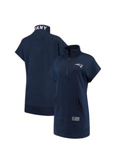 Women's Dkny Sport Navy New England Patriots Naomi Quarter-Zip Sneaker Dress - Navy