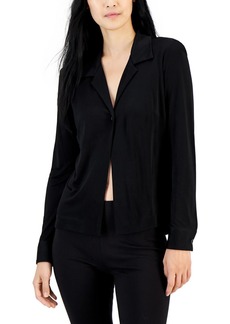 DKNY Womens Flyaway Collared Blouse