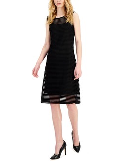 DKNY Womens Illusion Sleeveless Shift Dress