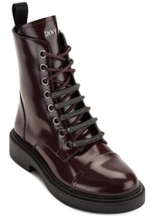 DKNY Women's Malaya Lace-Up Combat Booties - Dark Gunmetal