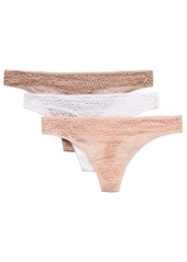 DKNY Women's Modern Lace Thong, 3 Pack