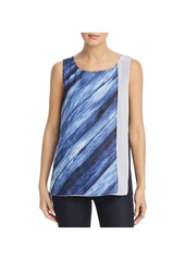 DKNY Womens Printed Tiered Blouse