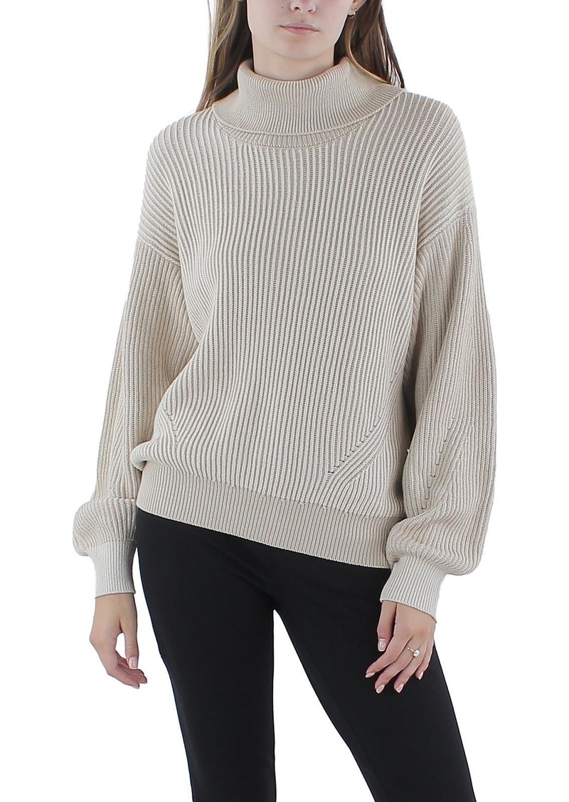 DKNY Womens Ribbed Long Sleeve Turtleneck Sweater