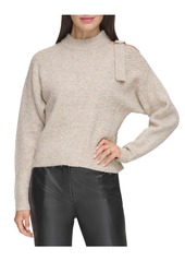 DKNY Womens Ribbed Pullover Sweater