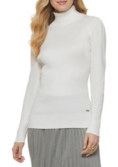 DKNY Womens Ribbed Turtle Neck Pullover Sweater