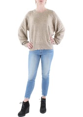DKNY Womens Textured Knit Crewneck Sweater