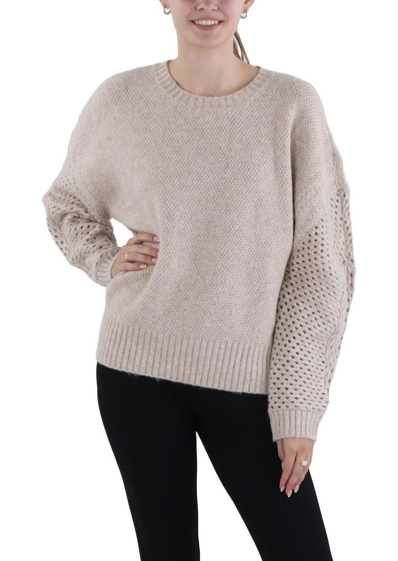 DKNY Womens Wool Blend Mix Stitch Pullover Sweater