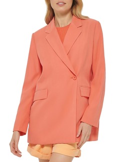 DKNY Womens Woven Long Sleeves Two-Button Blazer