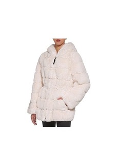 DKNY Zip Front Faux Fur Jacket