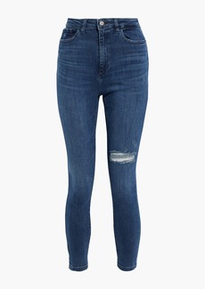 DL 1961 DL1961 - Chrissy cropped distressed high-rise skinny jeans - Blue - 23