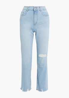 DL 1961 DL1961 - Patti cropped distressed mid-rise straight-leg jeans - Blue - 28