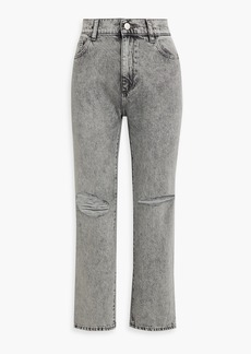 DL 1961 DL1961 - Patti distressed acid-wash high-rise straight-leg jeans - Gray - 23
