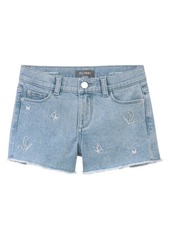 DL 1961 DL1961 Kids' Lucy Butterfly Embroidered Cutoff Denim Shorts in Indigo Butterfly at Nordstrom