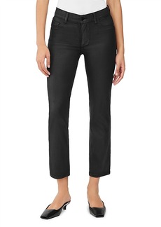 DL 1961 DL1961 Mara Mid Rise Ankle Straight Leg Jeans in Black Coated