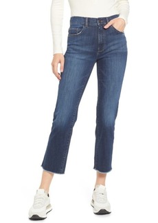 DL 1961 DL1961 Patti High Waist Raw Hem Straight Leg Jeans