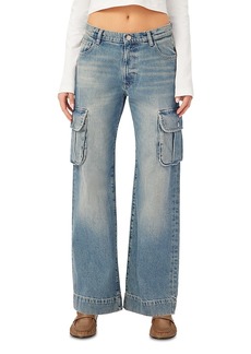 DL 1961 DL1961 Zoie Low Rise Wide Leg Cargo Jeans in Aged Mid