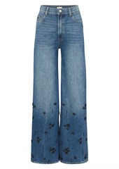 DL 1961 Hepburn Wide Leg High Rise Embellished Jeans