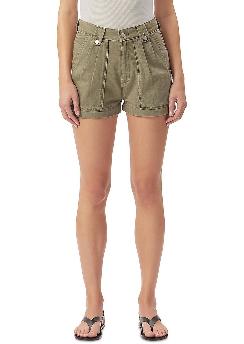 DL 1961 Womens Denim Pleated Denim Shorts