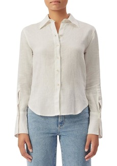 DL 1961 Womens Linen Collared Button-Down Top