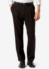 Dockers Men's Big & Tall Easy Classic Pleated Fit Khaki Stretch Pants - Black