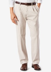 Dockers Men's Big & Tall Easy Classic Pleated Fit Khaki Stretch Pants - Medium Brown