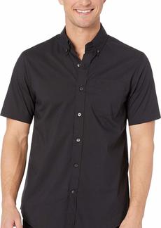 Dockers Men's Classic Fit Short Sleeve Signature Comfort Flex Shirt (Standard and Big & Tall) Black-Solid