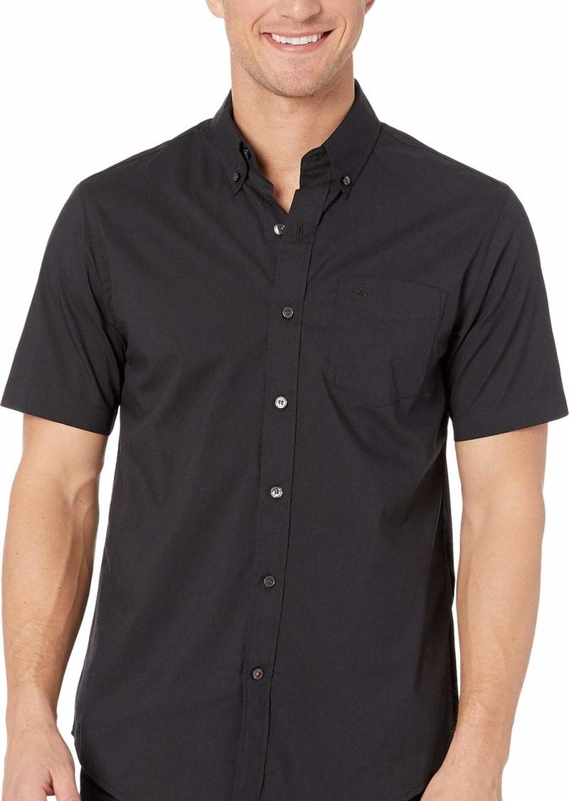 Dockers Men's Classic Fit Short Sleeve Signature Comfort Flex Shirt (Standard and Big & Tall) Black-Solid